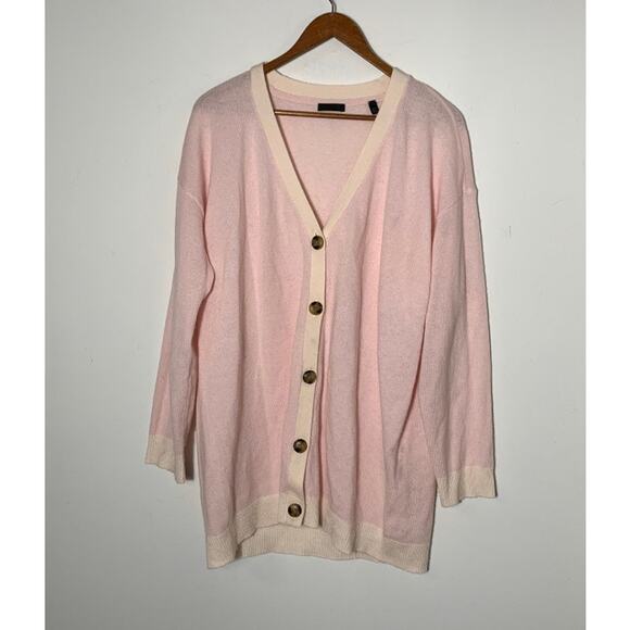Women’s ATM Oversized Cardigan Cashmere Blend in Fragrance Pink, Size M, EUC - Picture 3 of 5